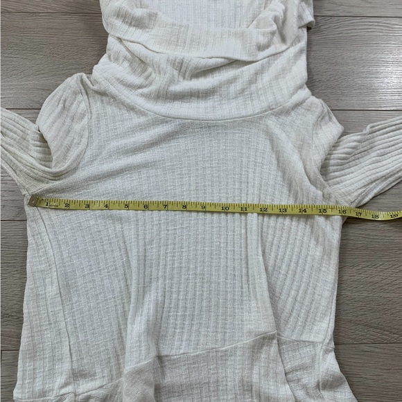 Anthropologie Maeve Ivory Cowl Neck Peplum Thin Knit Long Sleeve Top - Picture 9 of 13